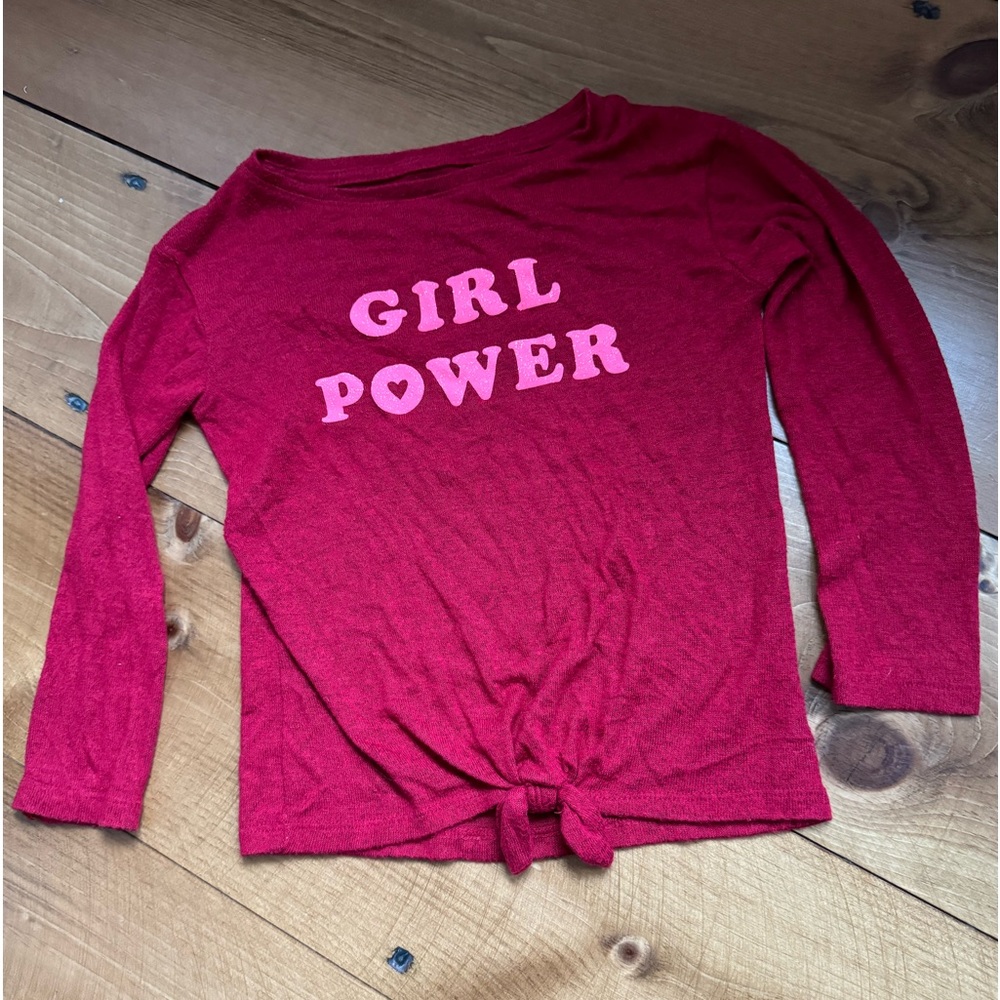 Cat & Jack Girl Power Red Long Sleeve Shirt